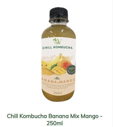 Vchill kombucha Trà bất tử vị chuối xoài 250ml