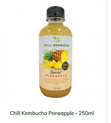 Vchill kombucha Trà bất tử vị dứa 250ml