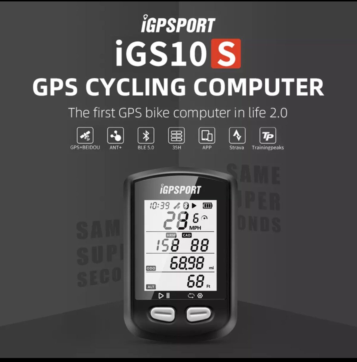  Đồng hồ tốc độ GPS không dây IGPSport iGS10S 
