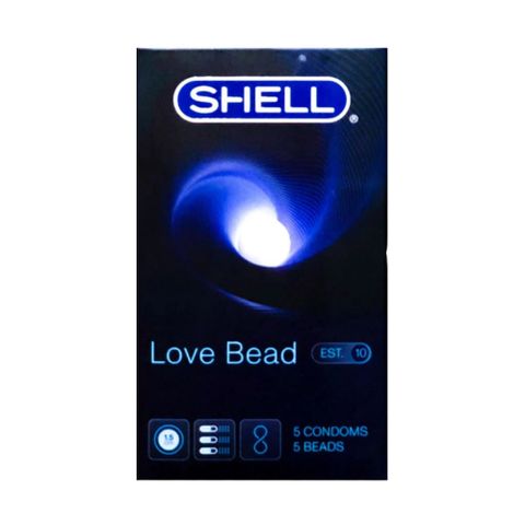  Bao cao su Shell Love Bead - Gân nổi, kéo dài thời gian, bi tăng 1.5cm - Hộp 5 cái 