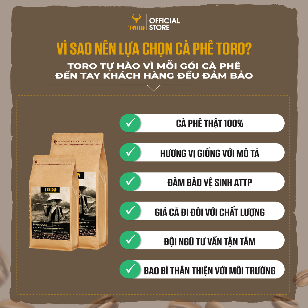 Cà Phê Bột Toro Super Gold Nguyên Chất 100% - Gói 500gr