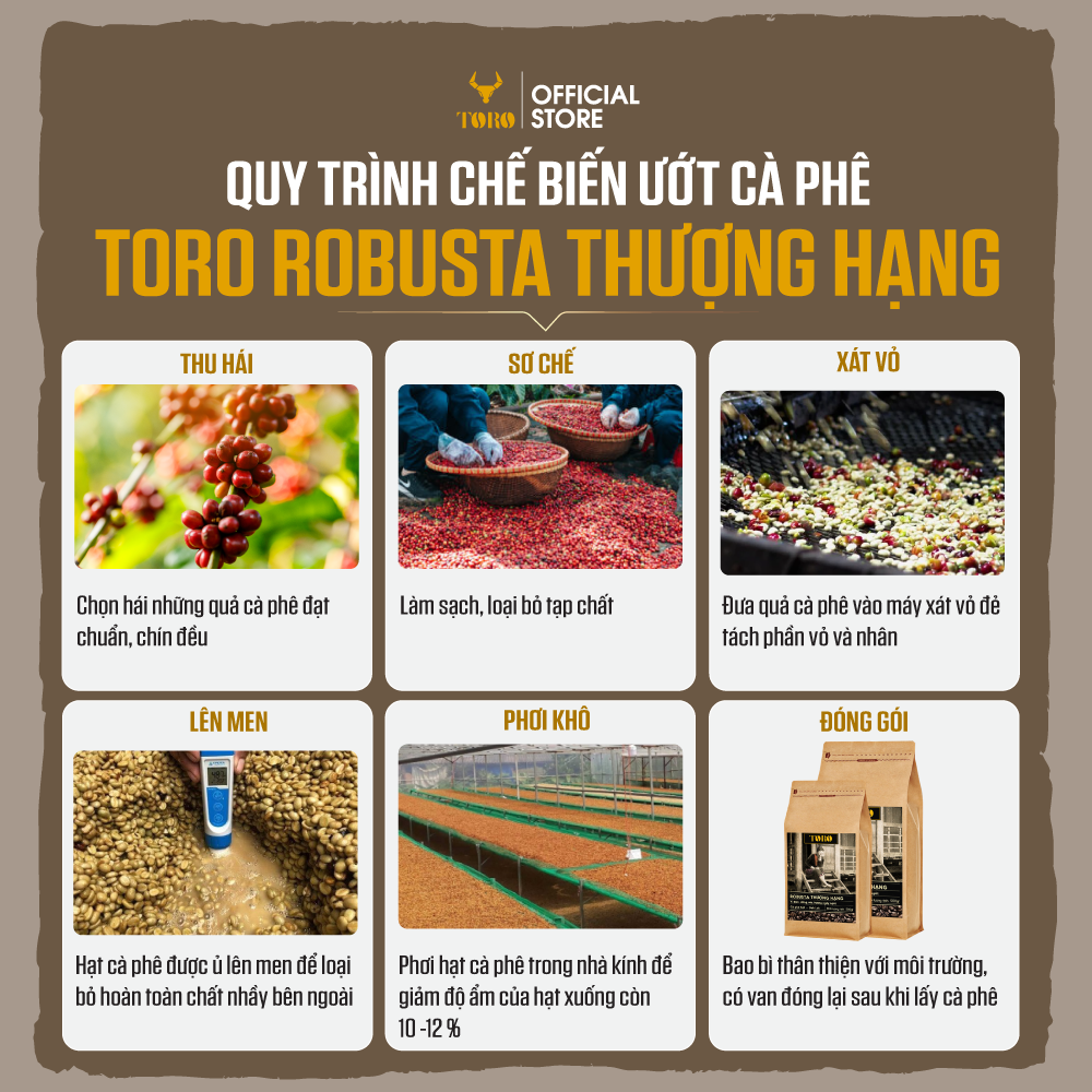 Bộ Cà Phê Bột Toro Arabica Thượng Hạng & Toro Robusta Thượng Hạng (Hạt) Nguyên Chất 100% | 500gr/Gói