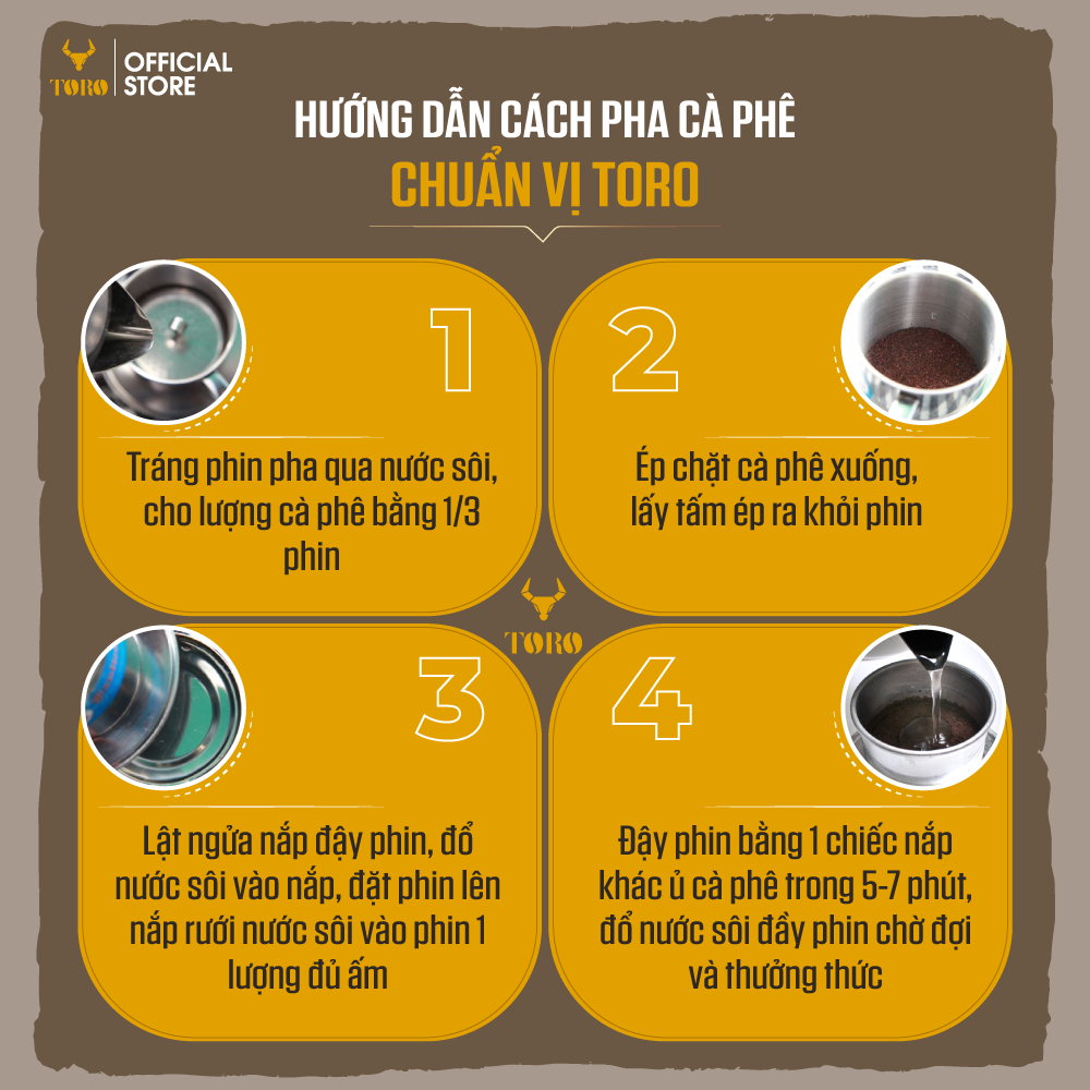 Bộ Cà Phê Bột Toro Arabica Thượng Hạng & Toro Robusta Thượng Hạng (Hạt) Nguyên Chất 100% | 500gr/Gói