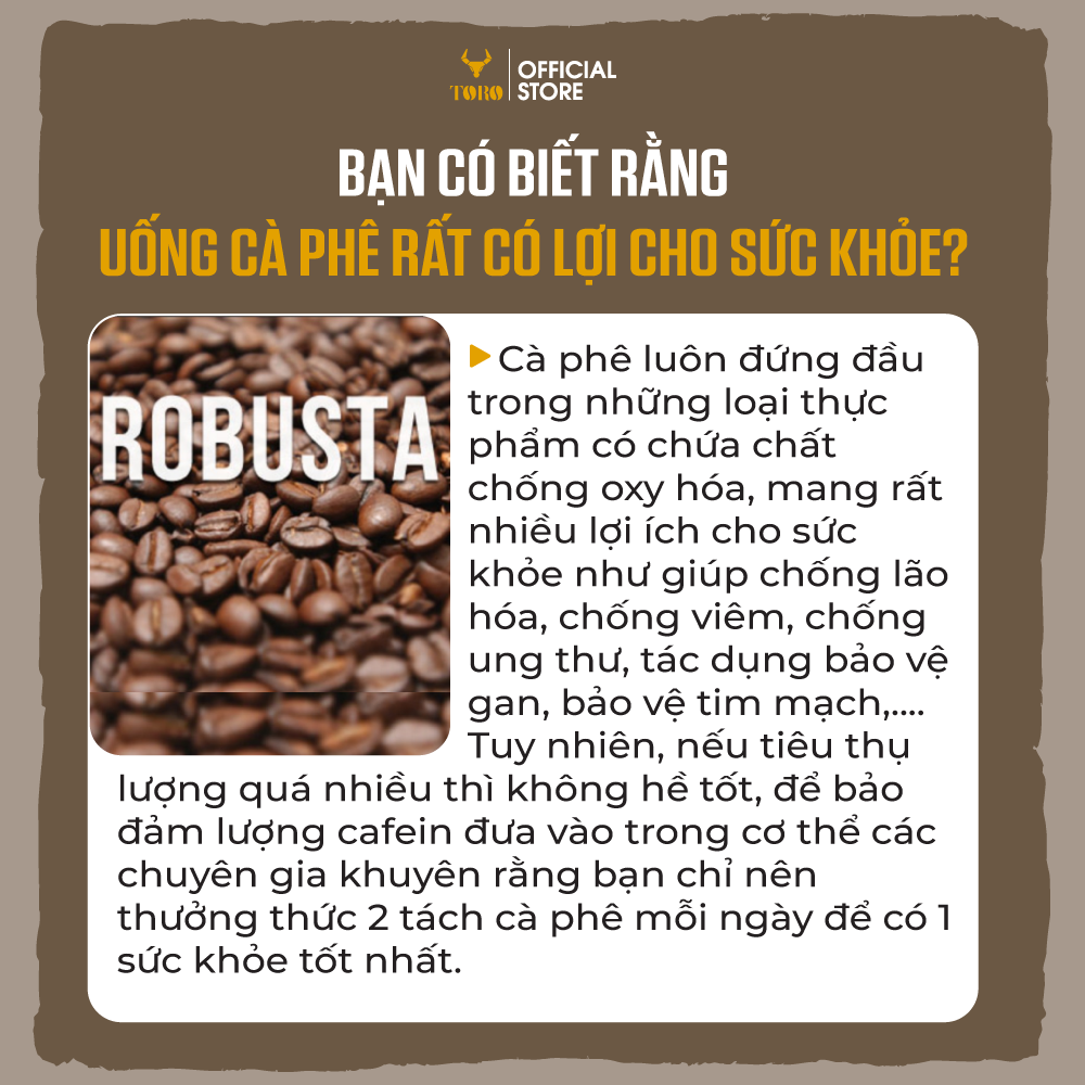 Bộ Cà Phê Bột Toro Arabica Thượng Hạng & Toro Robusta Thượng Hạng (Hạt) Nguyên Chất 100% | 500gr/Gói