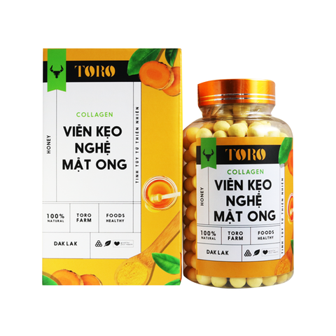 Viên Kẹo Nghệ Mật Ong Collagen Toro Nguyên Chất 100% - Hũ 200gr