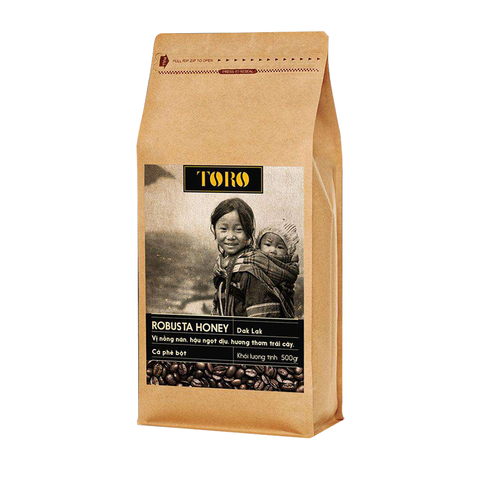 Cà Phê Bột Toro Robusta Honey Nguyên Chất 100% - Gói 500gr