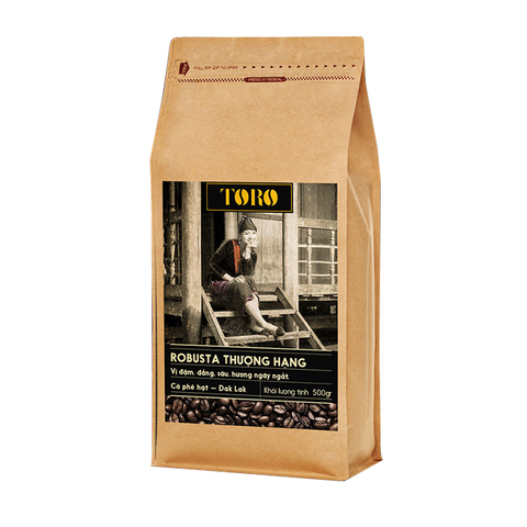 Cà Phê Hạt Toro Robusta Thượng Hạng Nguyên Chất 100%  - Gói 500gr