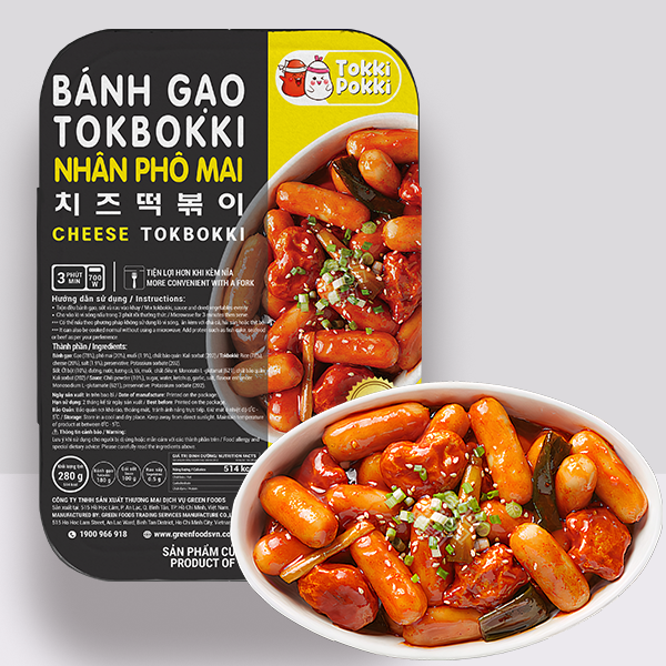 Combo Bánh Gạo Tokbokki Nhân Phô Mai Tokki Pokki 280g