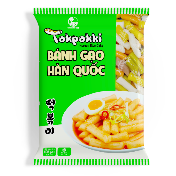 Bánh Gạo Tokbokki Hàn Quốc Dạng Thỏi Ngũ Sắc 500g