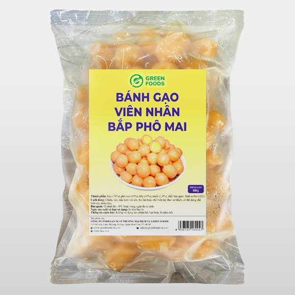 Bánh Gạo Tokbokki Hàn Quốc Viên Nhân Bắp Phô Mai 500g