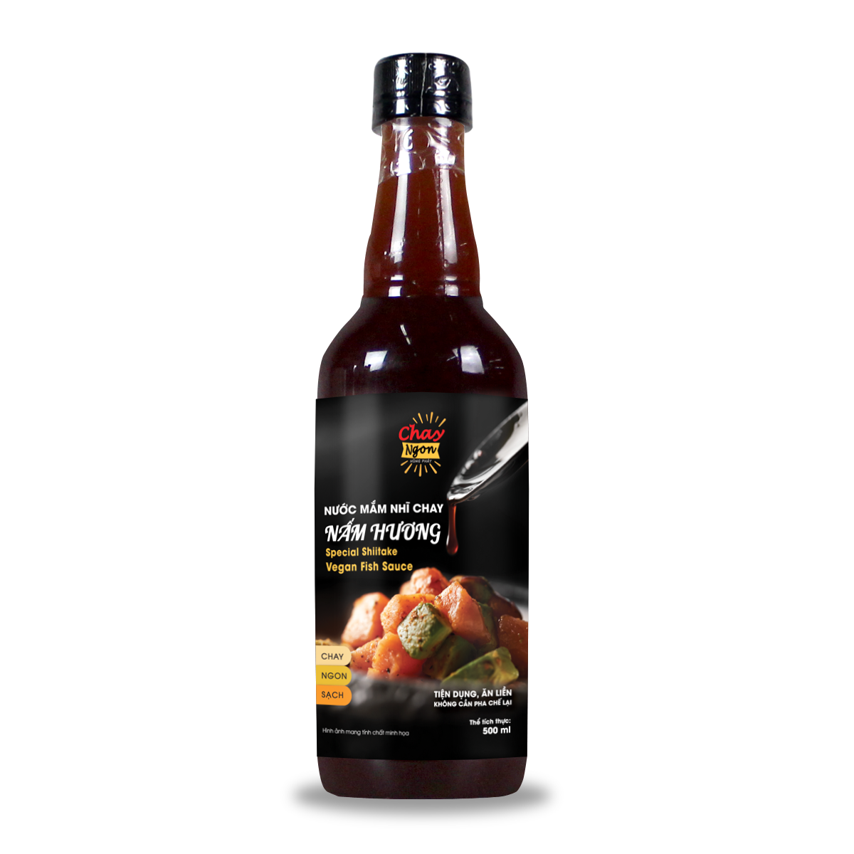  Nước Mắm Nhĩ Chay Nấm Hương vị đậm đà 500ml - Special Shiitake Vegan Fish Sauce 