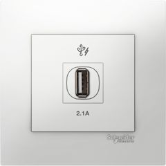 Bộ ổ cắm sạc USB đơn - trắng [KB31USB_WE_G19]