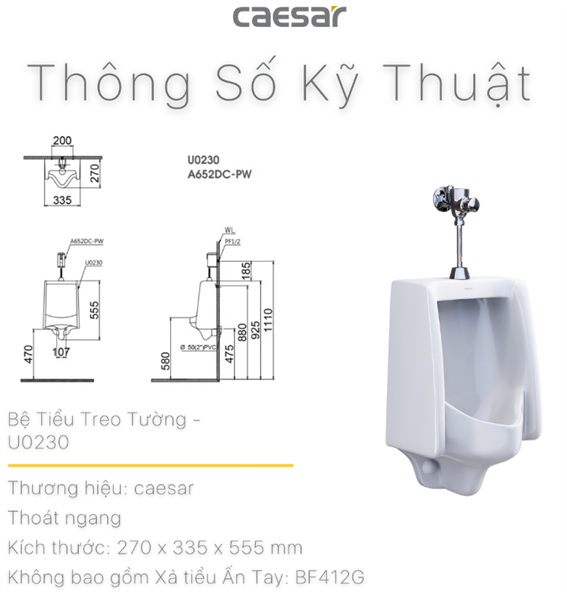  Bồn tiểu nam Caesar U0230 