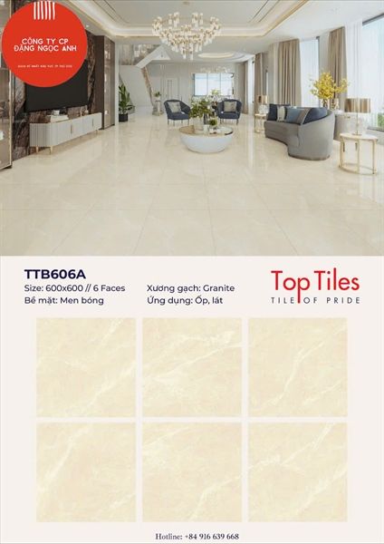 60*60 TTB606A Gạch đá bóng kiếng 6 face 