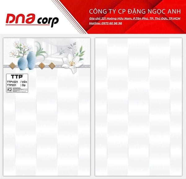  TTPV221 Gạch ốp tường Viền (Thùng10v) 