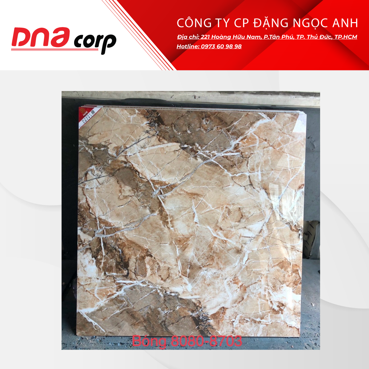  Gạch lát sàn nhà 80*80 Prime Bóng 8080-8703 