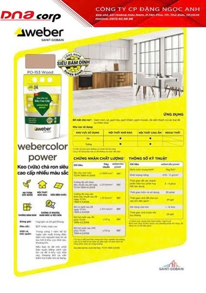  Keo chà ron Weber PO-153 Nâu gỗ Wood 
