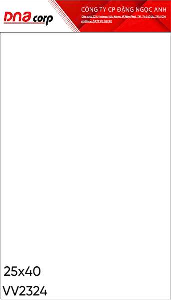  25x40 Gạch ốp tường loại 1 (Thân ) VTC 