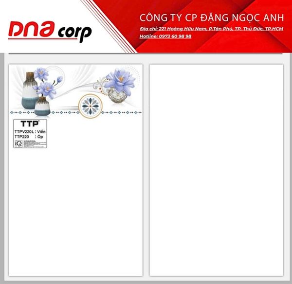  TTP220L Gạch ốp tường Viền (Thùng10v) 