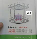  Rổ góc 4 inox 304 2 tầng 25*25 