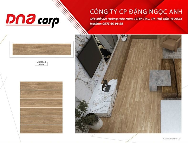  20*100 201004 Gạch giả gỗ 6 face 