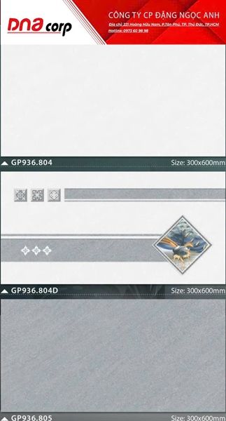  30*60 GP936.804 Gạch đá bán sứ BK ốp tường màu Nhạt 