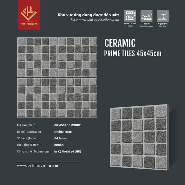  45*45 09802 Gạch lát nền Prime ( T=6V=1.215M ) 