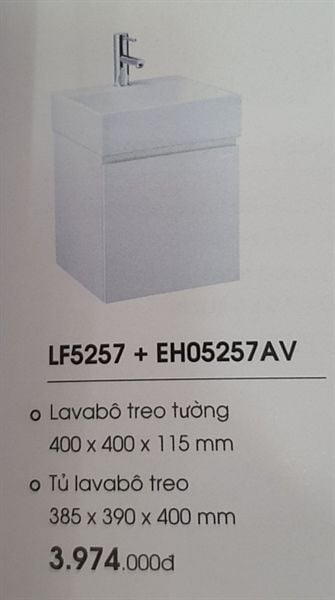  lavabo LF5257 + TỦ LAVABO EH05257A 