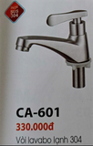  Vòi lavabo lạnh 304 CA-601 Cary ( giá đã giảm) 
