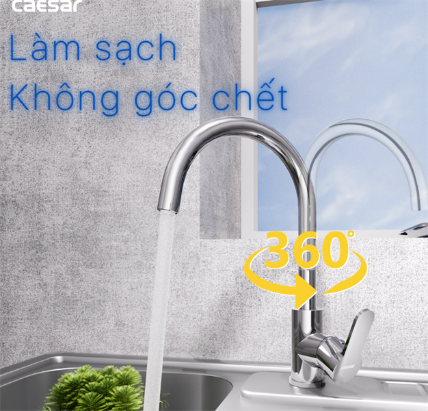  K415C Vòi chén nóng lạnh caesar 