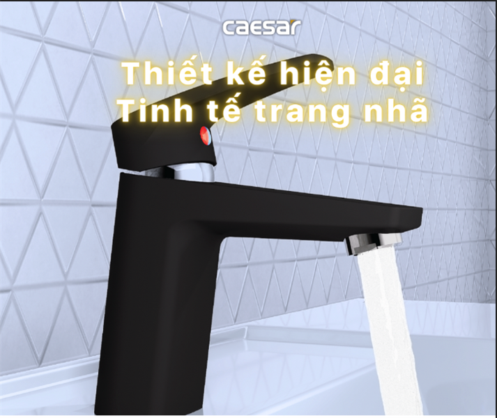  Vòi lavabo Caesar NL B390CBU - đen ( bao gồm xả nhấn ). H= 140, H1= 75, L=121 