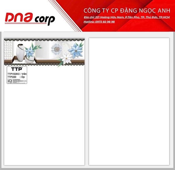  TTP220C Gạch ốp tường Viền (Thùng10v) 