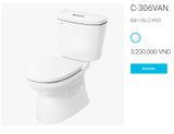  Bộ cầu 2 khối nắp êm C306VAN Inax 
