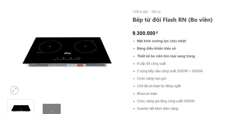  bếp từ đôi FLASH RN FERROLI 