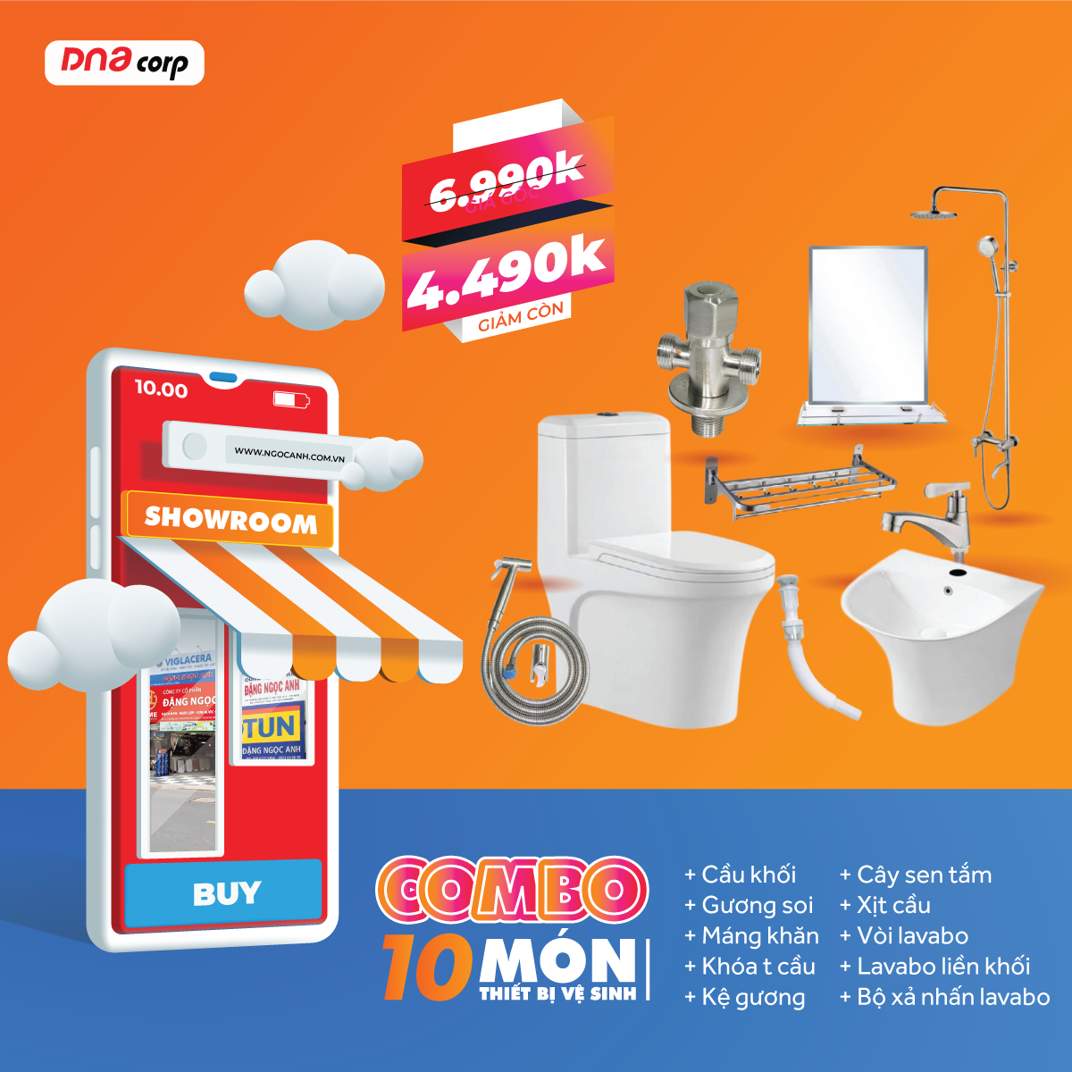  COMBO 10 MÓN THIẾT BỊ VỆ SINH 