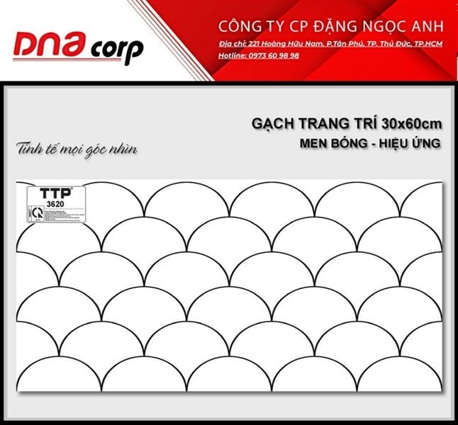 30*60 TTP3620 Gạch trang trí men bóng (1.44m/8v/thùng) 