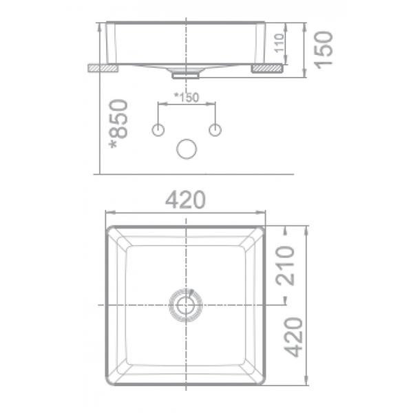  Chậu Rửa Đặt Bàn American WP-F411 Acacia E Supasleek 