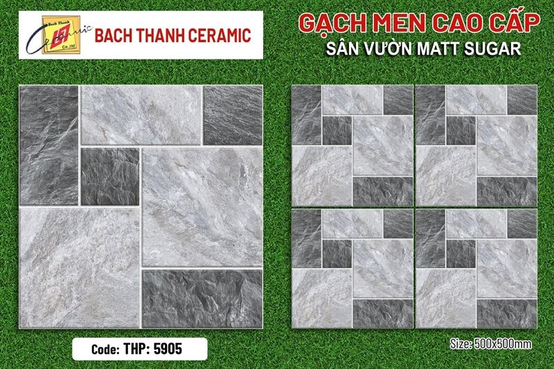  50*50 THP 5905 Gạch men sân vườn ( T=4V= 1M ) 