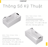  Bồn tắm chân yếm Caesar AT0870L( xả trái) 