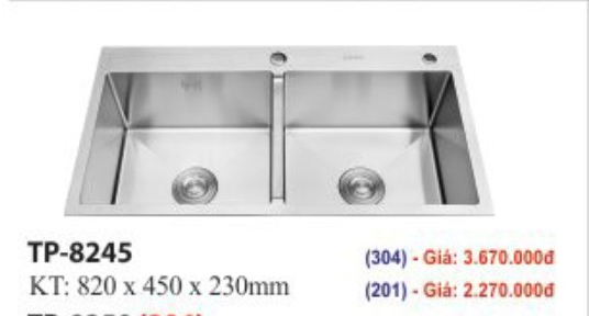  Chậu chén Tp8245 inox 304 
