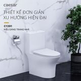  C1391 Bàn Cầu Một Khối Nắp ÊmTâm thoát phân: 300mm KT: 665 x 370 x 755mm 