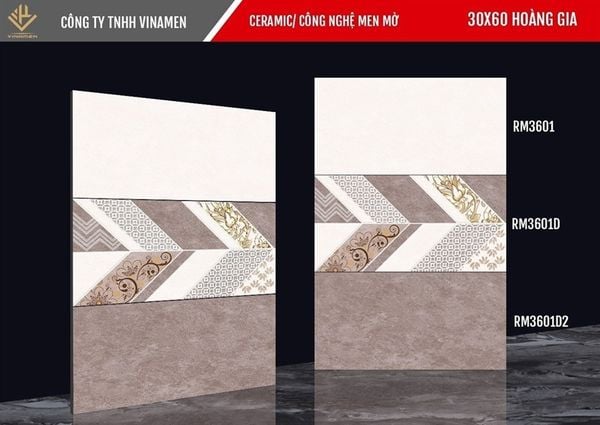 30*60 RM3601D2 Gạch ốp tường Đậm (men mờ) royal th/6v/1.08m 