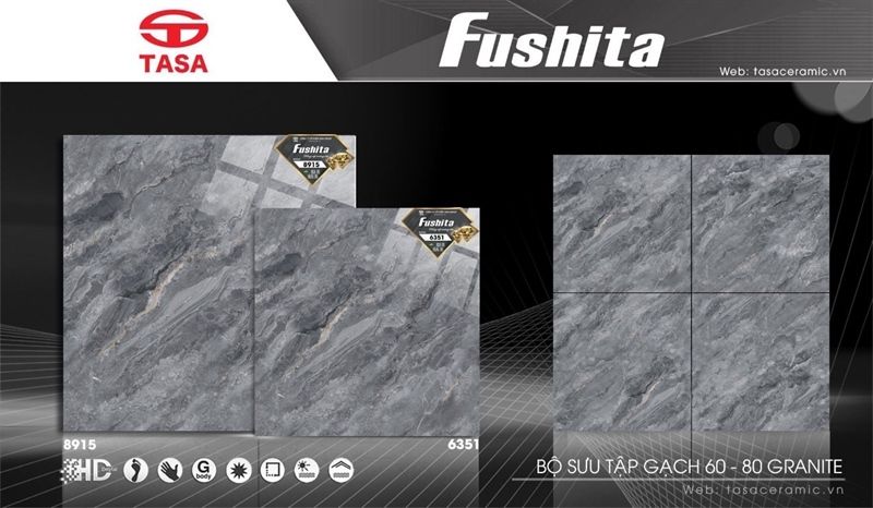  80*80 FST8915 Gạch lát nền đá bóng kính Fushita (1.92m/3v/th) 