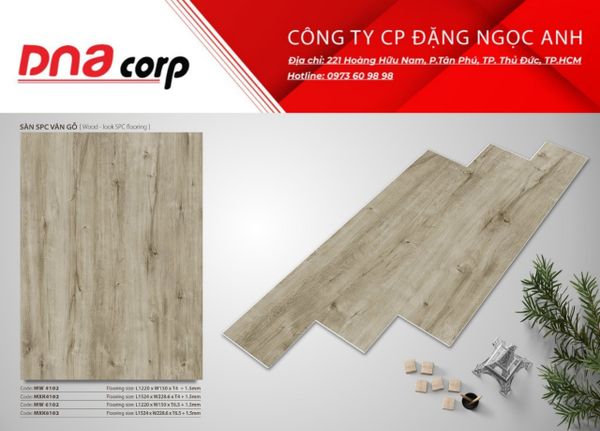  Sàn SPC vân gỗ MW4102 - MXK4102 - MW6102 - MXK6102 