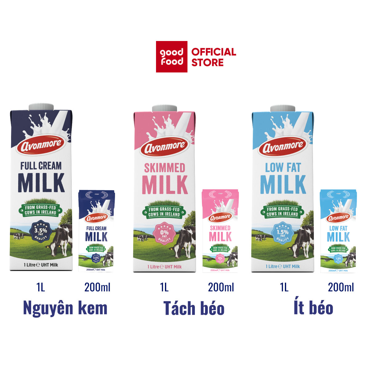 Lốc 3 hộp Sữa tươi nguyên chất tiệt trùng Avonmore UHT Full Cream Milk –  GOODFOOD FROM AROUND THE WORLD