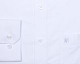  Áo sơ mi trắng Khatoco tay dài form Slim màu trắng trơn mã A1MD468S1-CNTR008-2301-D 