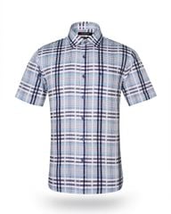 Áo sơ mi nam ngắn tay kẻ caro A1MN388T2-CNCR242-2307-N
