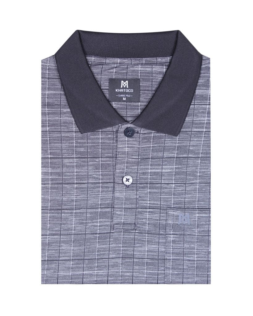 Áo thun nam polo kẻ caro A2MN398R2-CNCR448-2511-N