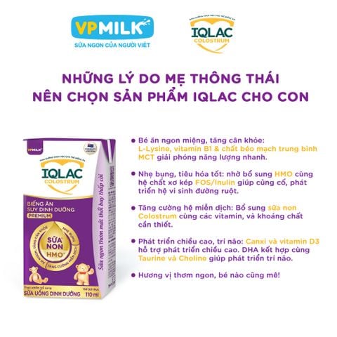 Sữa bột pha sẵn IQLac Colostrum Biếng Ăn Suy Dinh Dưỡng Premium