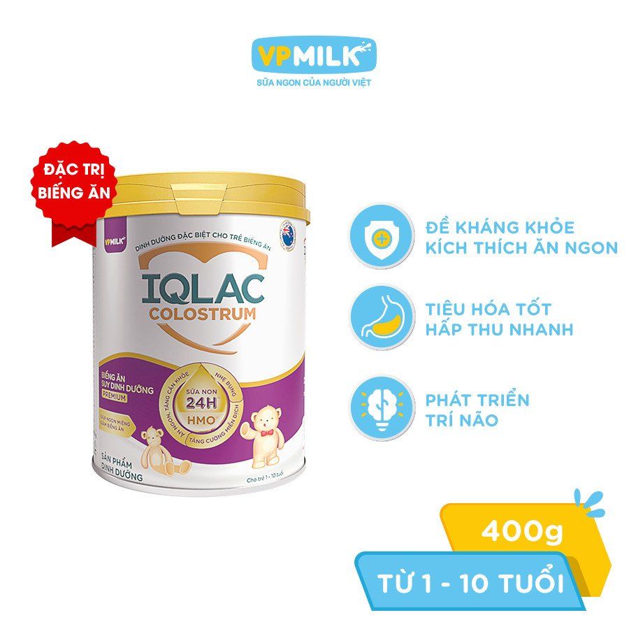 IQLac Colostrum Biếng Ăn Suy Dinh Dưỡng Premium 400gr